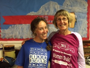 Returning 2013 Intern Rachel Hirsch, this time with Bike & Build (with Board of Directors Secretary and ReStore volunteer Molly Stethar)